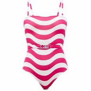 SOLID & STRIPED Madeline Belted One Piece in Wavy Lollipop Stripe SZ S